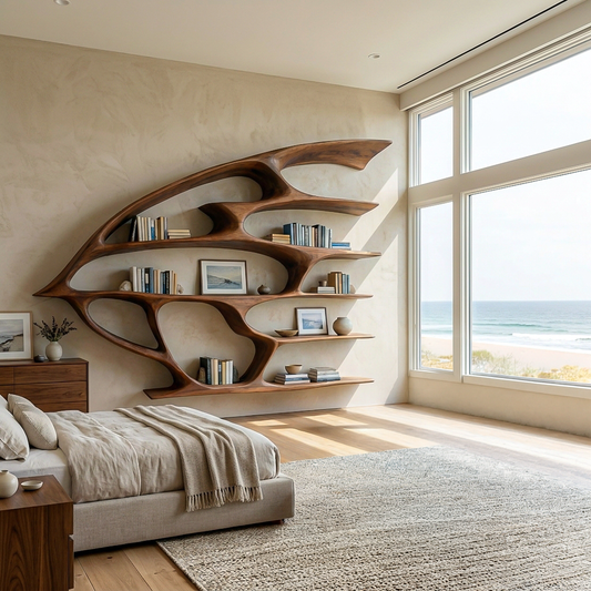 Artistic Wooden Wall Bookshelf For Living Room Decor Kitchnce