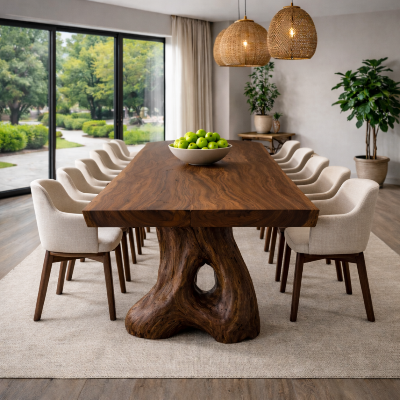 Handcrafted Solid Wood Dining Table For Modern Spaces