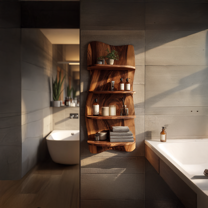 Floating Wall Shelf with Natural Edge Organic Design