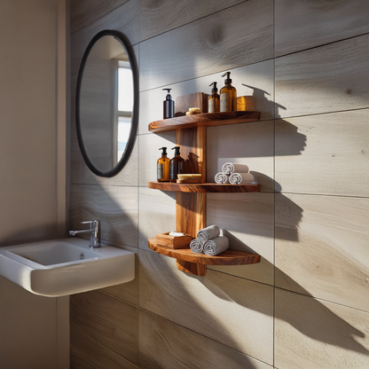 Rounded Floating Shelf with Soft Edge Minimal Wood Design