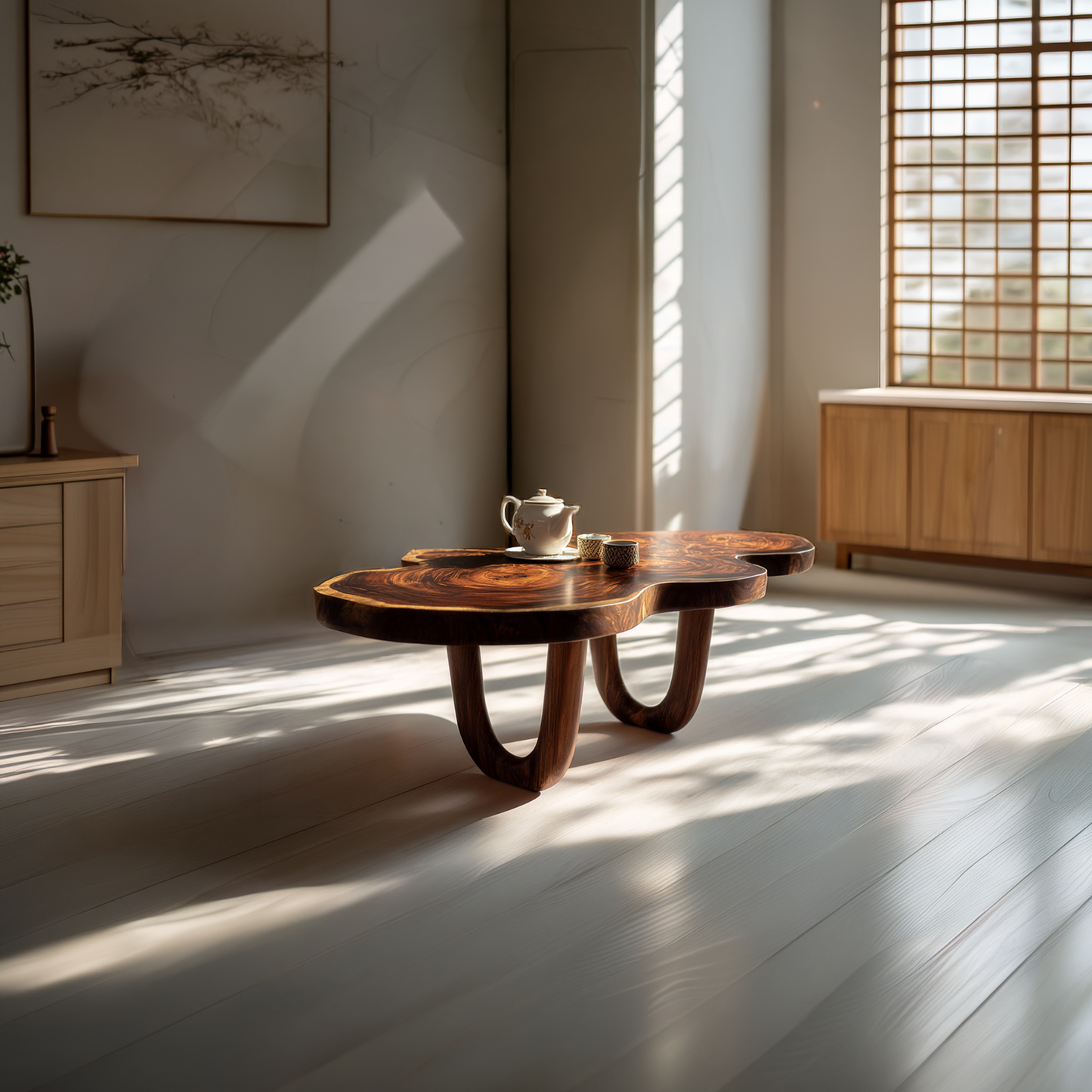Sculptural Cloud Coffee Table with Curved Base Design