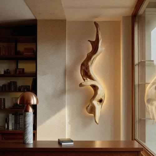 Rustic Organic Wall Lamp Sculpture For Living Room Kitchnce