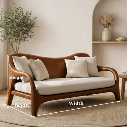 Luxury Solid Wood Sofa Curved Modern Design