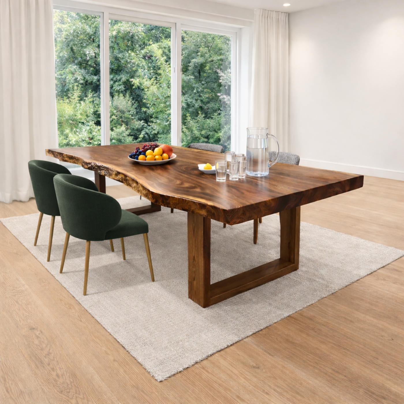 Modern Live Edge Solid Wood Dining Table