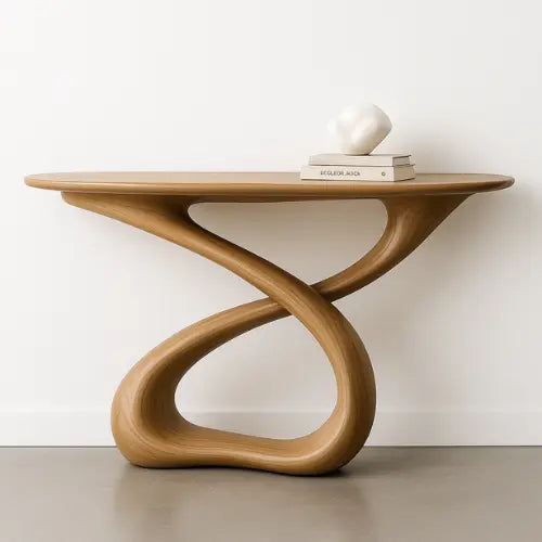 Handcrafted Solid Wood Twistform Console Table – Contemporary Organic Design Kitchnce