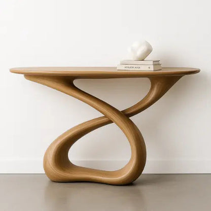 Handcrafted Solid Wood Twistform Console Table – Contemporary Organic Design Kitchnce