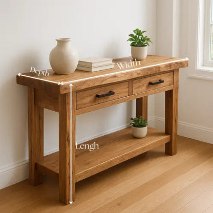 Handcrafted Solid Wood Console Table – Modern Organic Simplicity Kitchnce