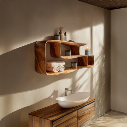 Minimal Console Shelf with Clean Linear Surface Design