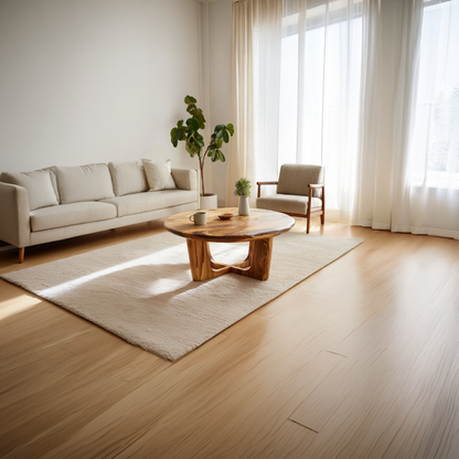 Round Live Edge Coffee Table with Open Cross Base Design