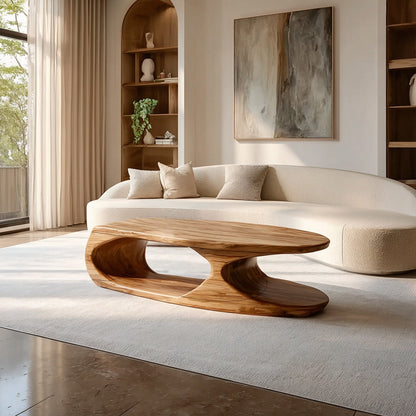 Organic Loop Coffee Table With Sculptural Open Base