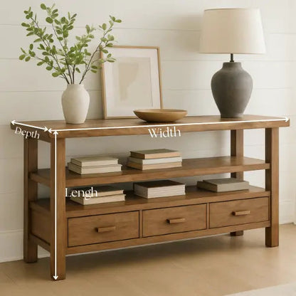 Handcrafted Solid Wood Console Table – Modern Rustic Elegance Kitchnce