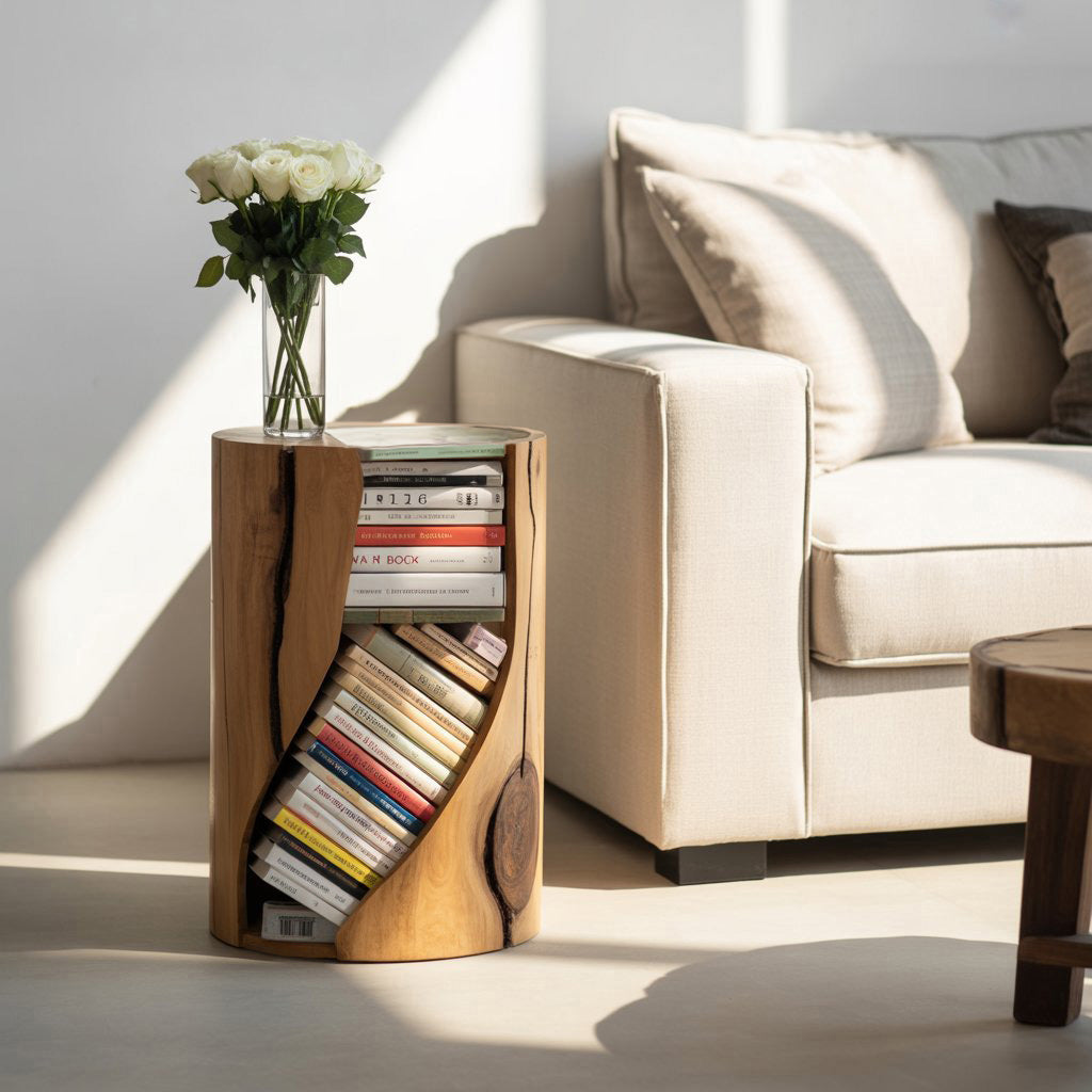 Modern Organic Bookcase With Accent Design For Living Room Kitchnce