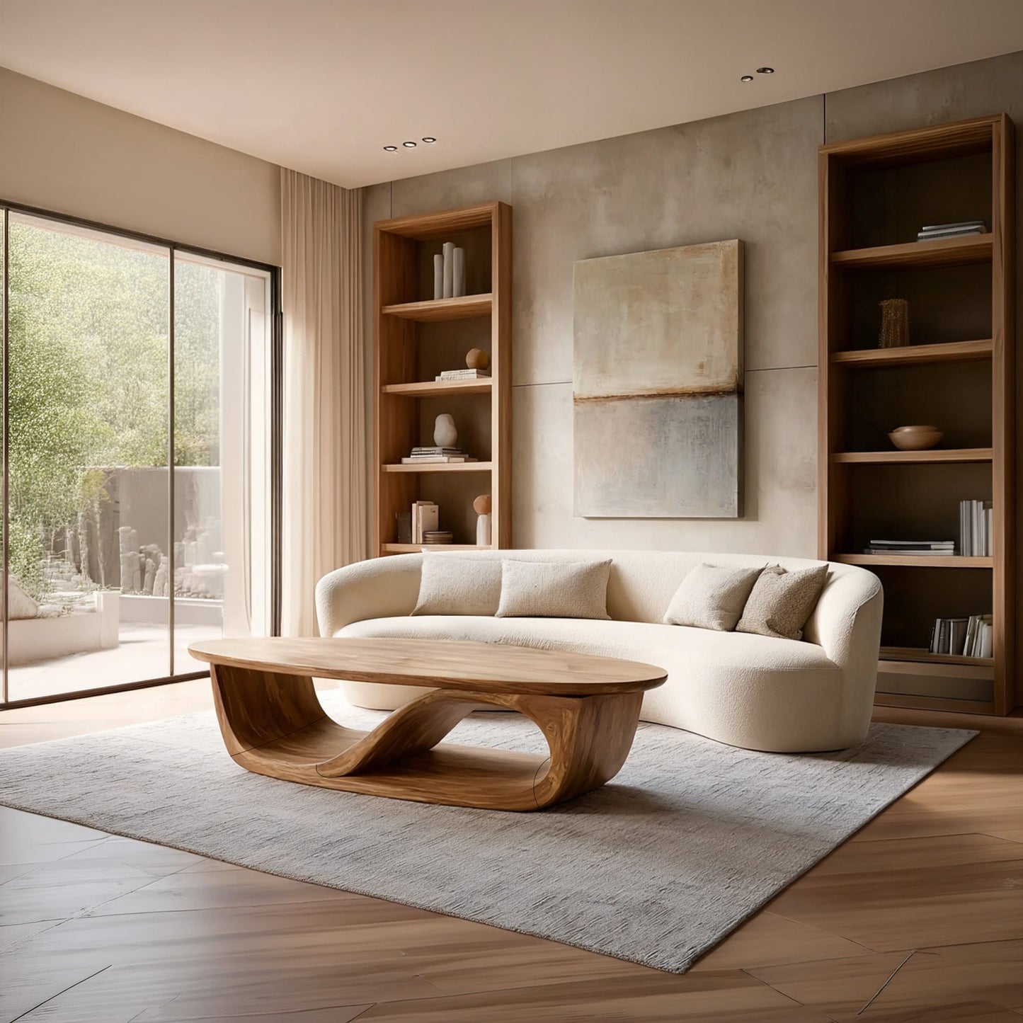 Sculptural Wave Coffee Table With Organic Modern Form