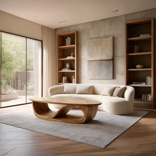 Sculptural Wave Coffee Table With Organic Modern Form