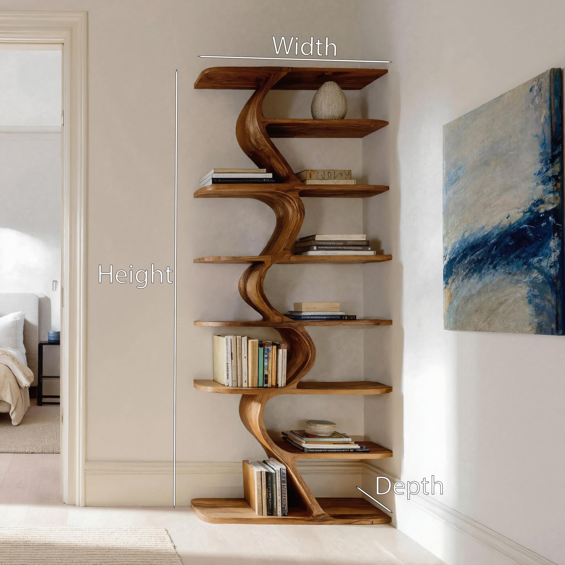 Organic Bookshelf For Living Room Interiors Kitchnce