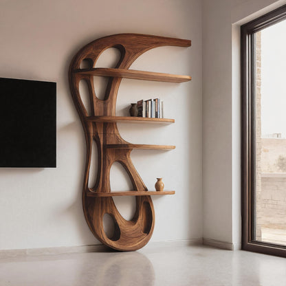 Modern Organic Bookshelf For Living Room Interior Decor Kitchnce