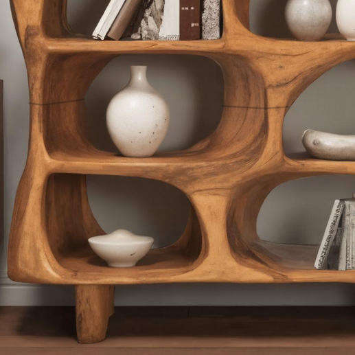 Modern Organic Sculptural Bookshelf For Living Room Or Office Kitchnce
