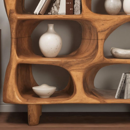 Modern Organic Sculptural Bookshelf For Living Room Or Office Kitchnce