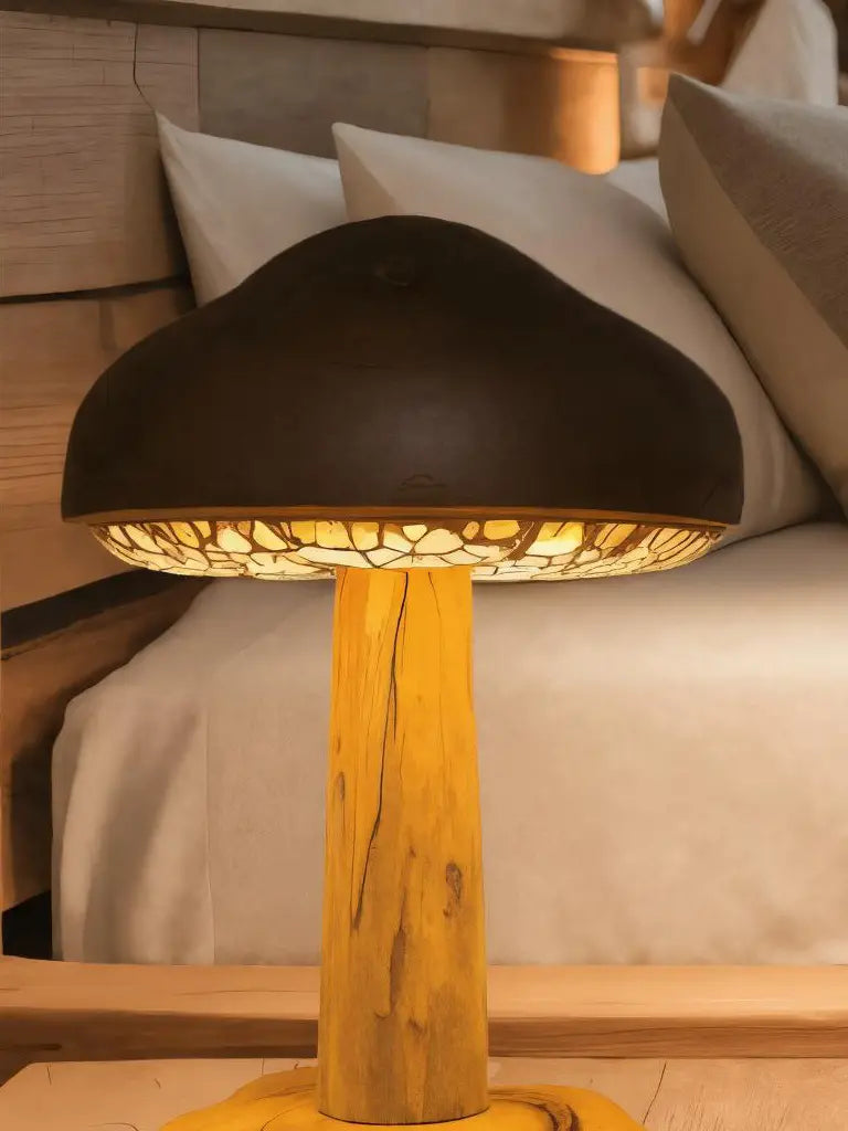 Handmade Mushroom Table Lamp With Warm Glow For Bedroom Kitchnce