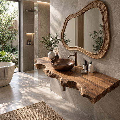 Sierra Live Edge Solid Wood Floating Bathroom Vanity