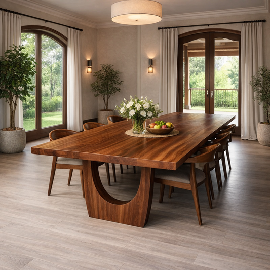 Handcrafted Solid Wood Dining Table for Modern Home Decor
