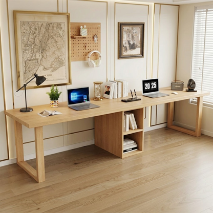 Spacious Modern Work Desk with Built-in Storage and Sleek Design