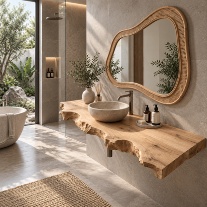 Sierra Live Edge Solid Wood Floating Bathroom Vanity