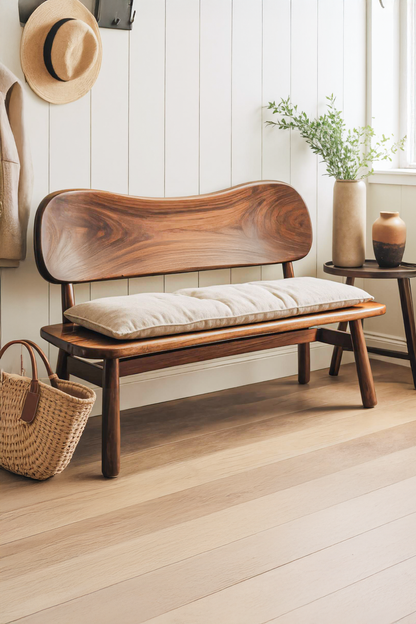 Modern Bench With Curved Backrest For Bedroom Kitchnce