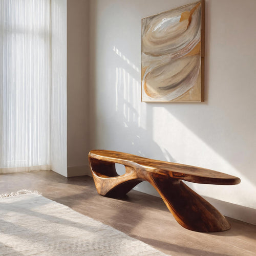 Sculptural Organic Bench For Entryway Or Living Room Kitchnce