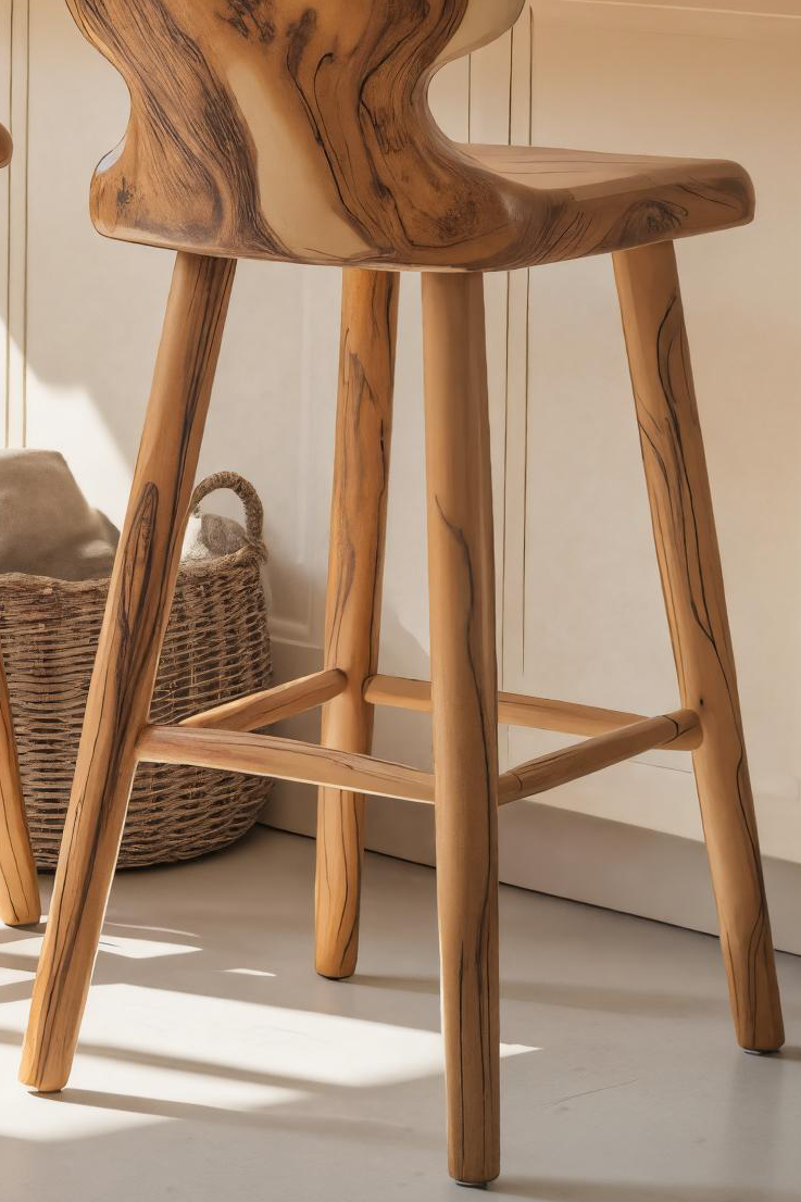 Modern Sculpted Bar Stools With Curved Backrest For Kitchen Kitchnce