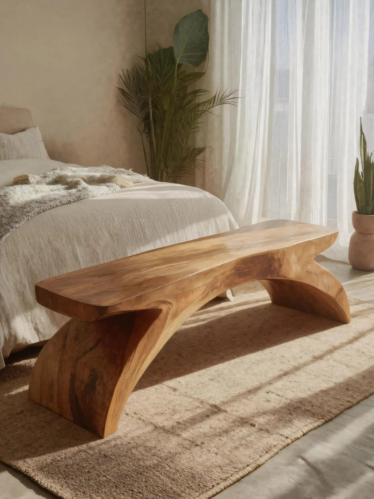 Organic Sculptural Bench For Bedroom Or Living Room Kitchnce