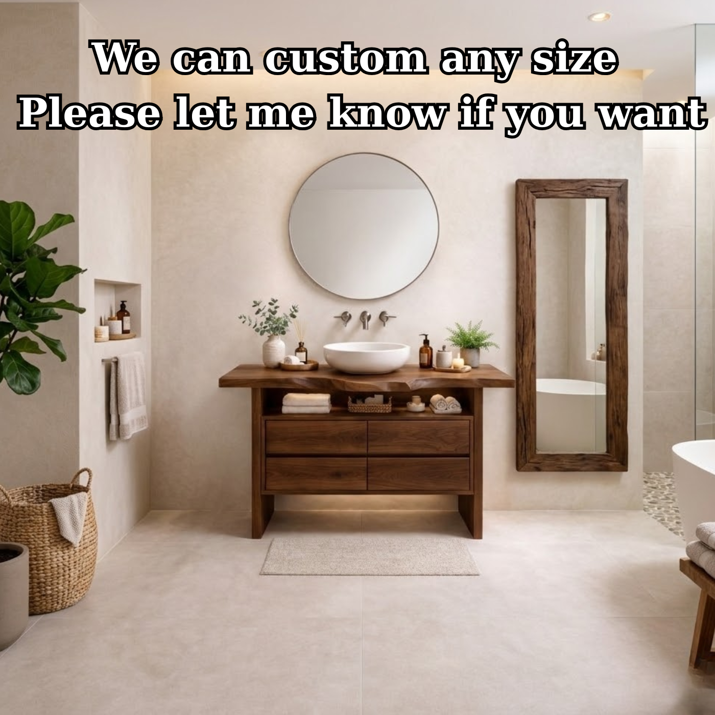 Solid Wood Bathroom Vanity with Open Shelf and Four Drawers Kitchnce