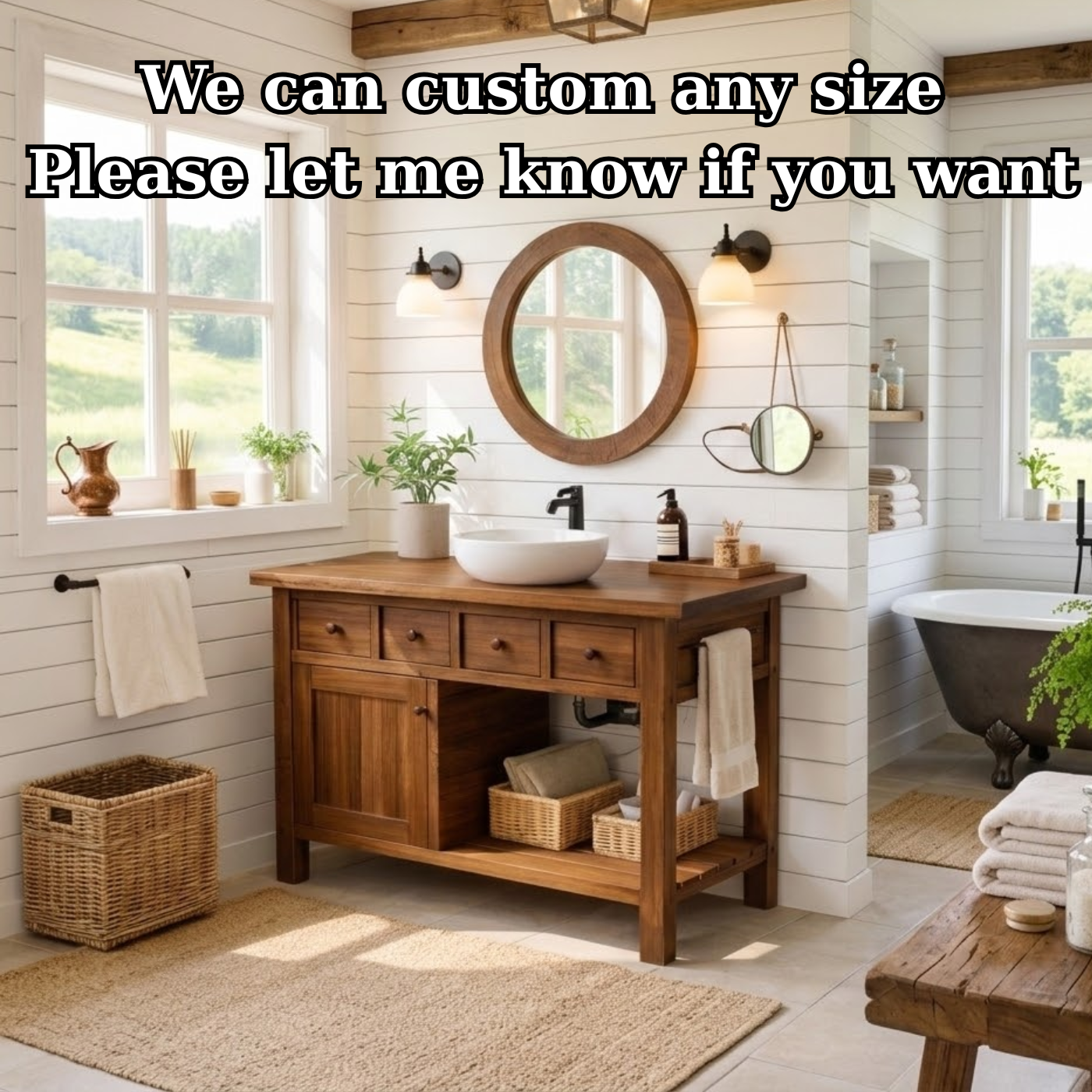 Solid Walnut Bathroom Vanity with Storage for Bathroom Organization Kitchnce