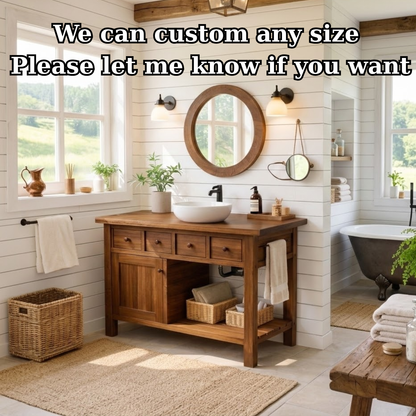 Solid Walnut Bathroom Vanity with Storage for Bathroom Organization Kitchnce