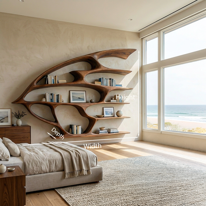 Artistic Wooden Wall Bookshelf For Living Room Decor Kitchnce
