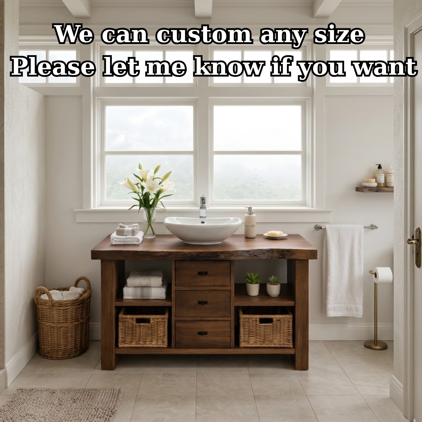 Rustic Walnut Bathroom Vanity with Drawers and Storage for Modern Bathrooms Kitchnce