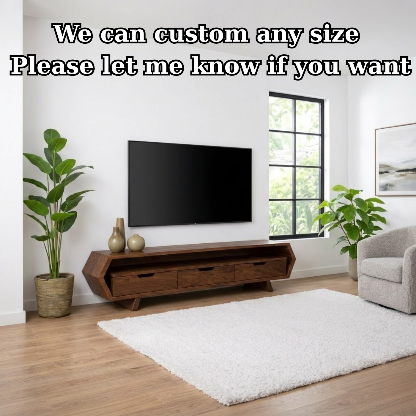 Solid Wood TV Stand with Drawers and Open Shelf for Stylish Interiors Kitchnce