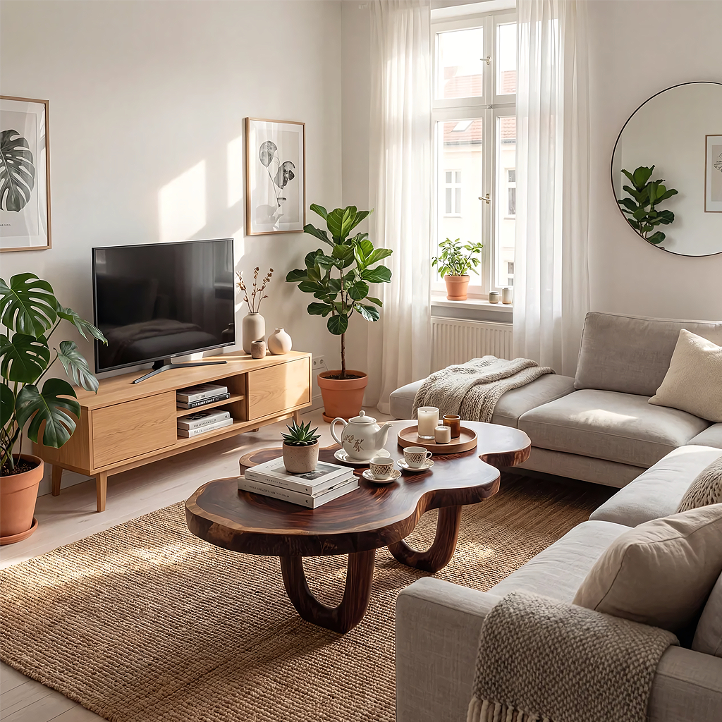 Sculptural Cloud Coffee Table with Curved Base Design