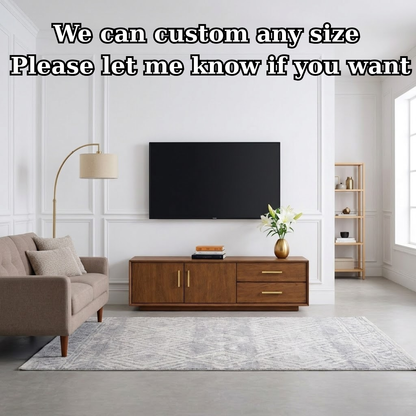 Solid Wood TV Stand with Drawers and Cabinet for Elegant Living Rooms Kitchnce