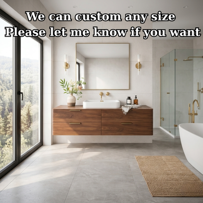 Modern Solid Wood Floating Bathroom Vanity with Four Storage Drawers Kitchnce