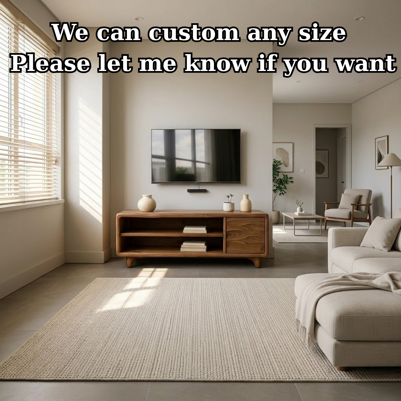Modern Solid Wood TV Stand with Open Shelves and Wave Grain Cabinet Door Kitchnce