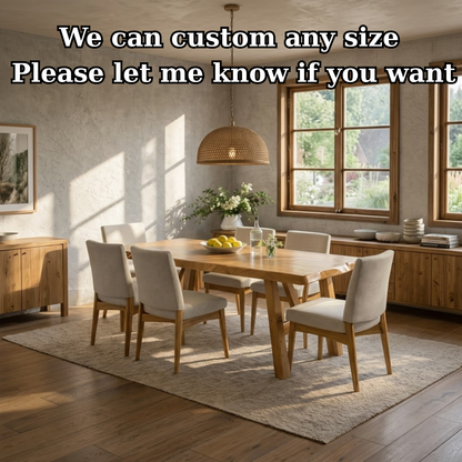 Solid Wood Dining Table for Dining Room with Wooden Legs