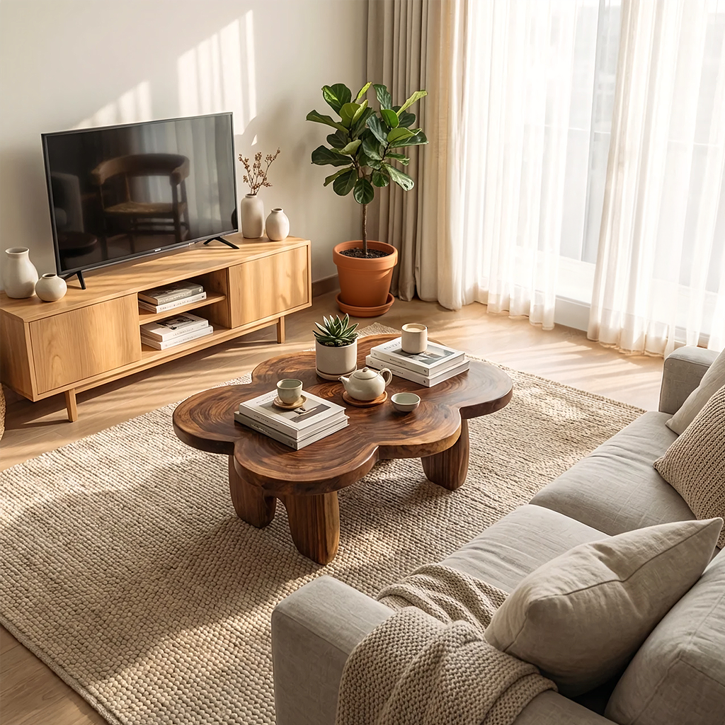 Organic Cloud-Shaped Coffee Table with Sculptural Low Profile