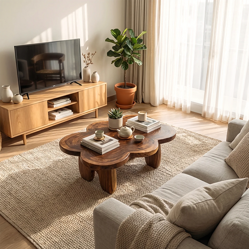 Organic Cloud-Shaped Coffee Table with Sculptural Low Profile