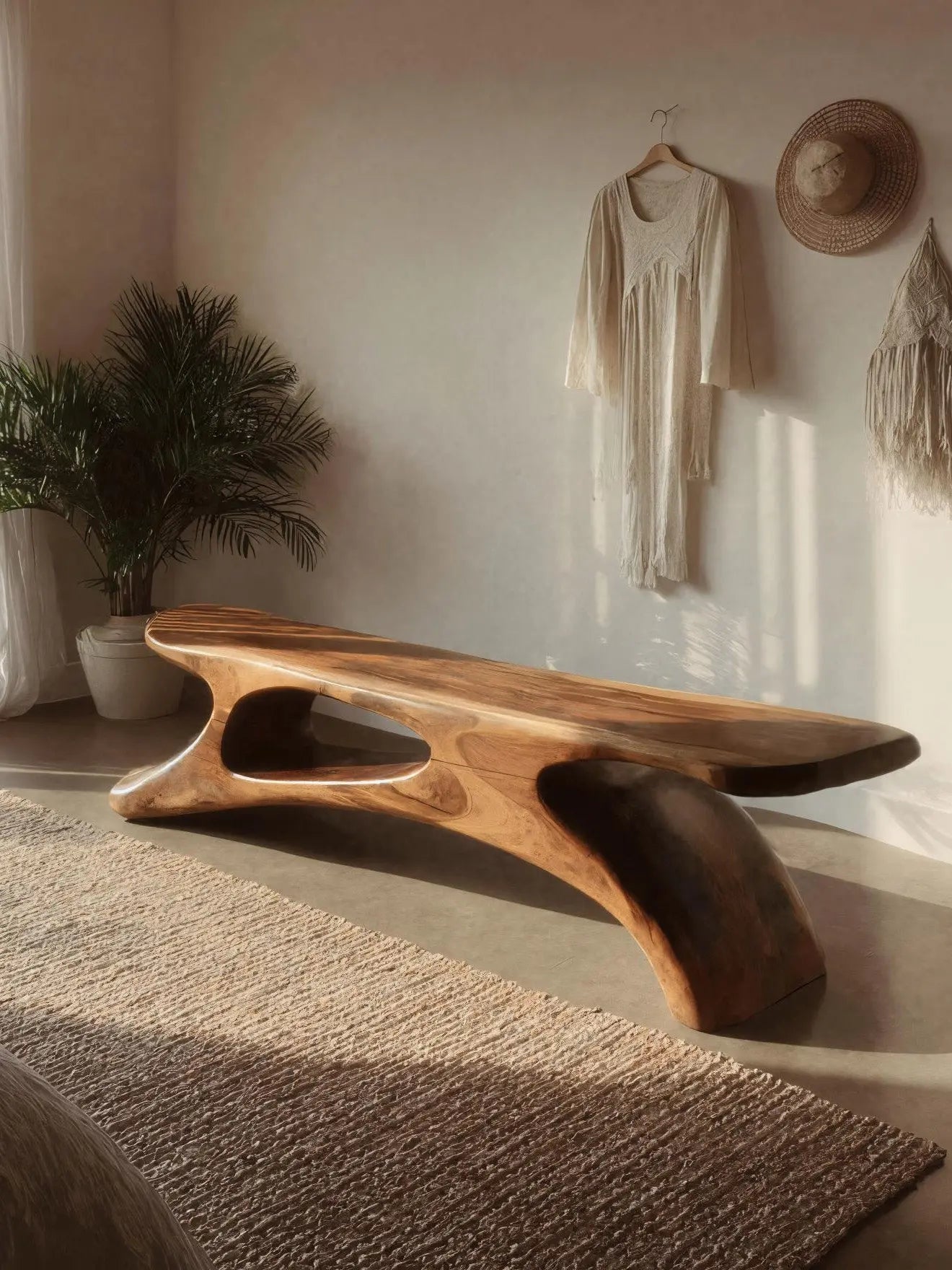 Modern Sculptural Bench For Bedroom Or Living Room Kitchnce