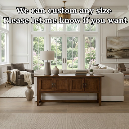 Solid Wood Console Table with 3 Drawers for Living Room or Entryway