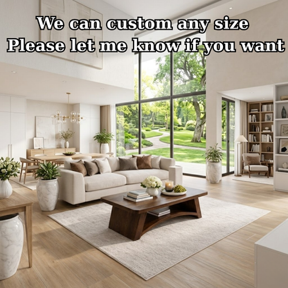 Solid Wood Coffee Table with Sculpted Base and Open Shelf – Rustic Modern Living Room Table