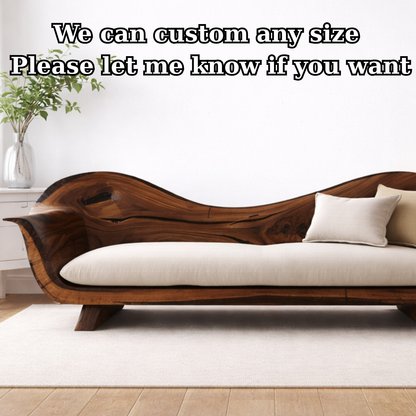 Live Edge Solid Wood Sofa – Sculptural Walnut Wooden Sofa