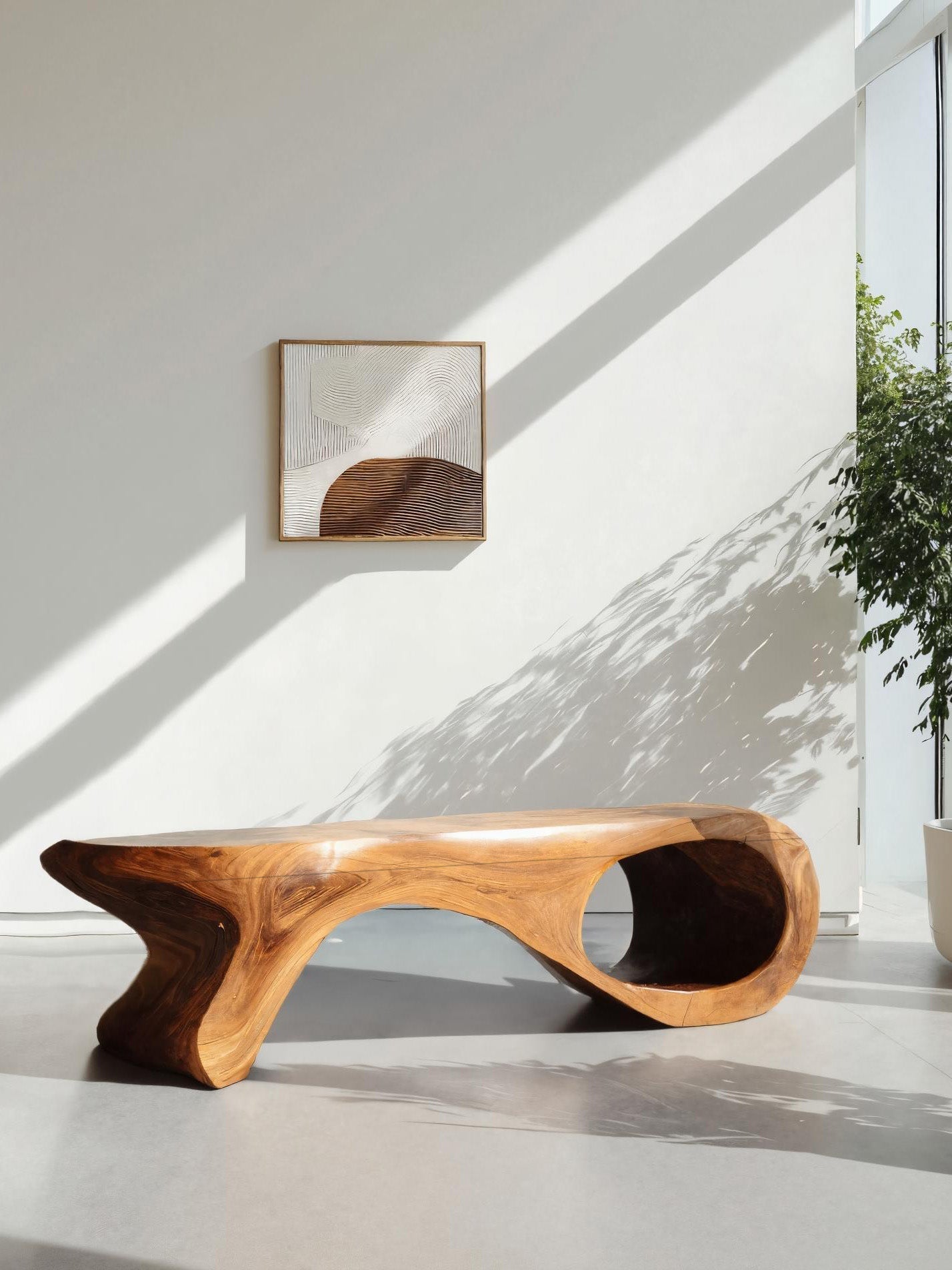 Artistic Sculptural Organic Bench For Entryway Decor Kitchnce