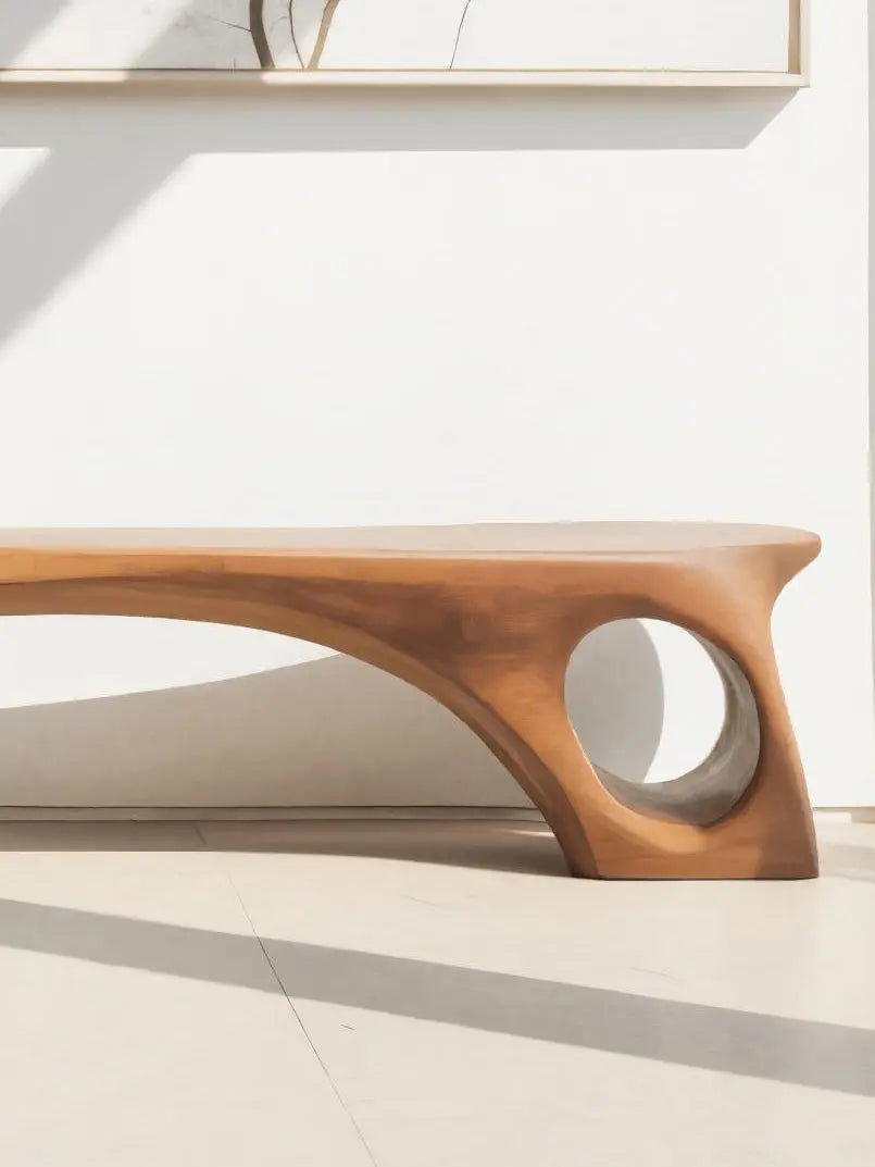 Modern Sculptural Bench With Curved Design For Living Room Kitchnce